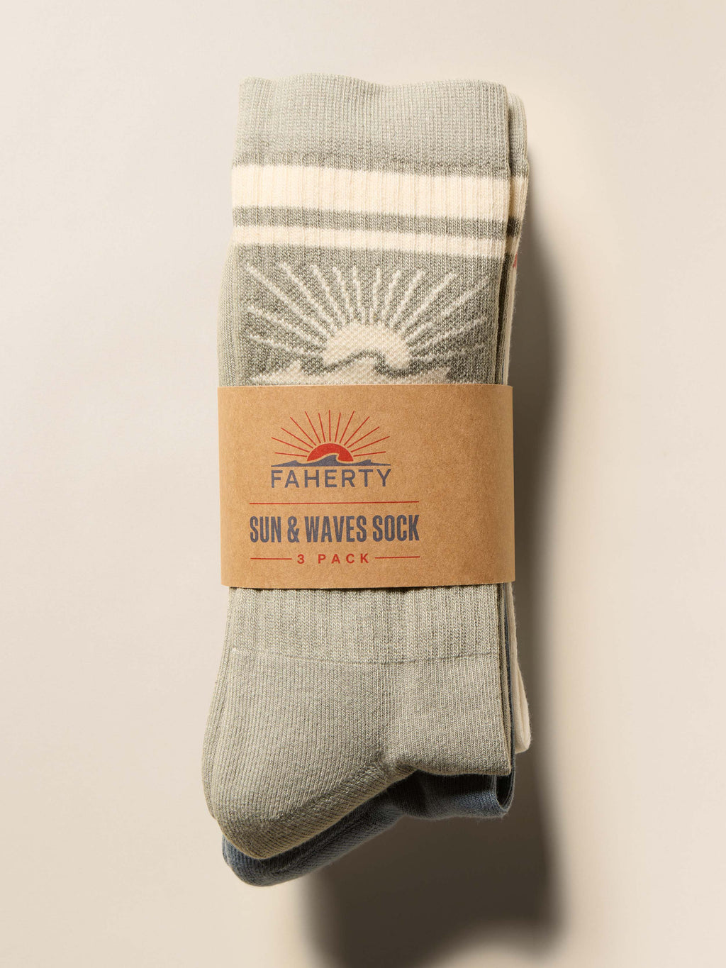 Sun & Waves 3 Pack Sock - Dawn Coast
