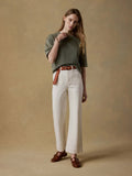 Stretch Terry Patch Pocket Ankle Pant - Egret