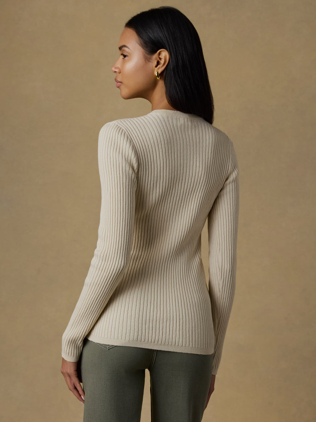 Miramar Linen Crewneck Cardigan - Summer Sand