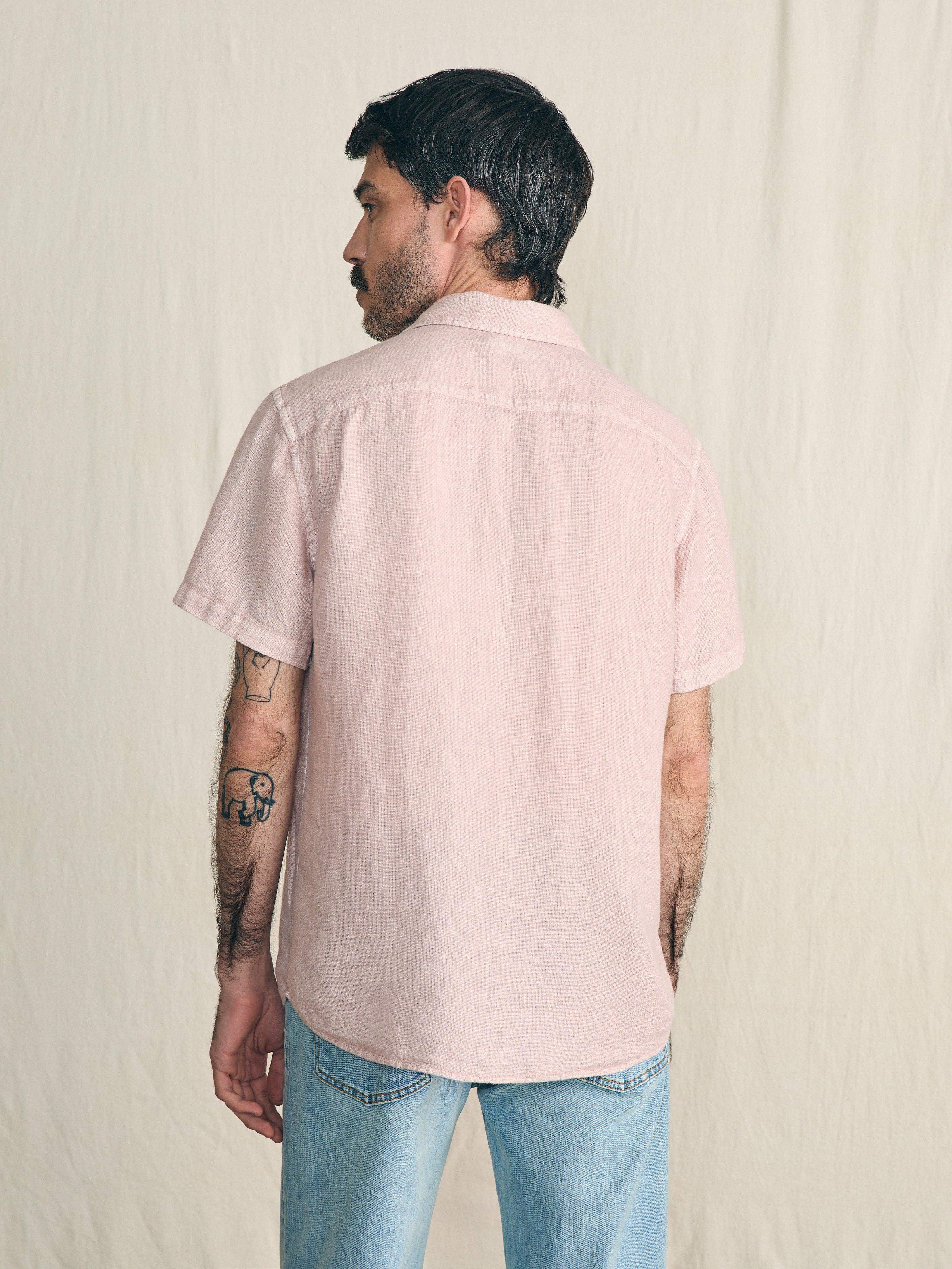 Short-Sleeve Palma Linen Shirt - Coastal Mauve