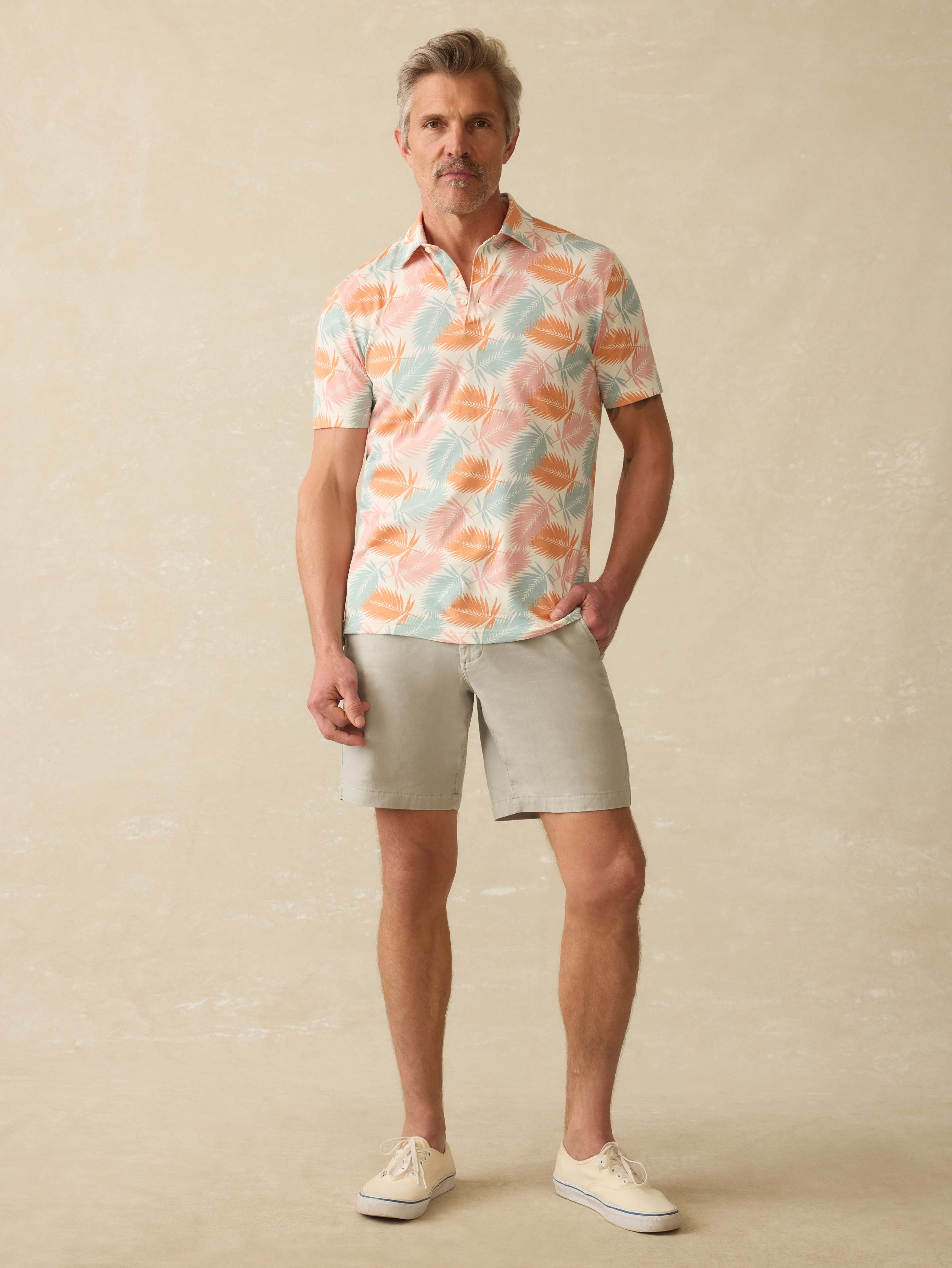Short-Sleeve Movement™ Pique Polo - Ivory Paradise Palm