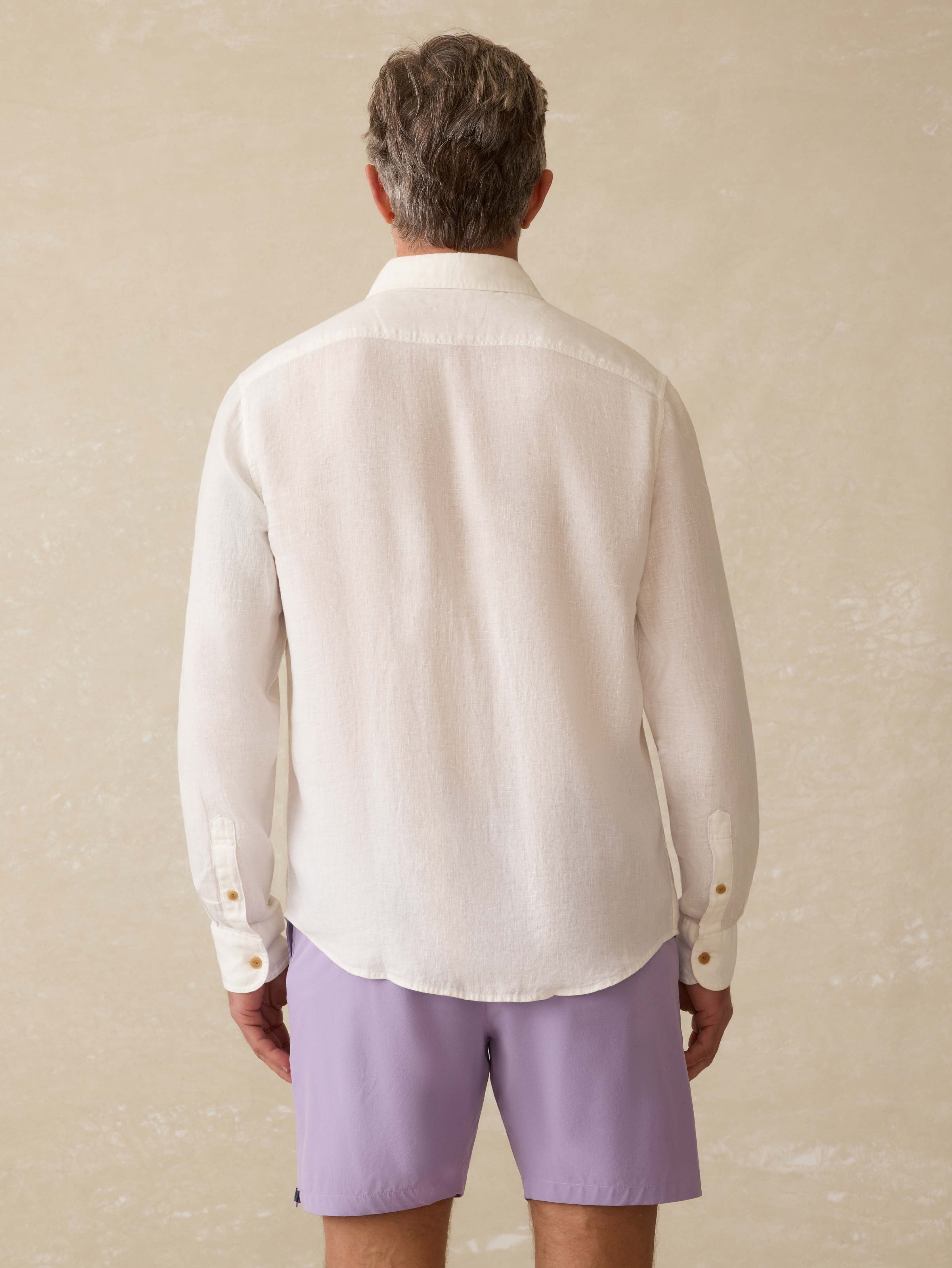 Irish Linen Safari Shirt - White