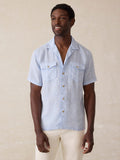 Short-Sleeve Reserve Basque Camp Shirt - Light Blue Melange