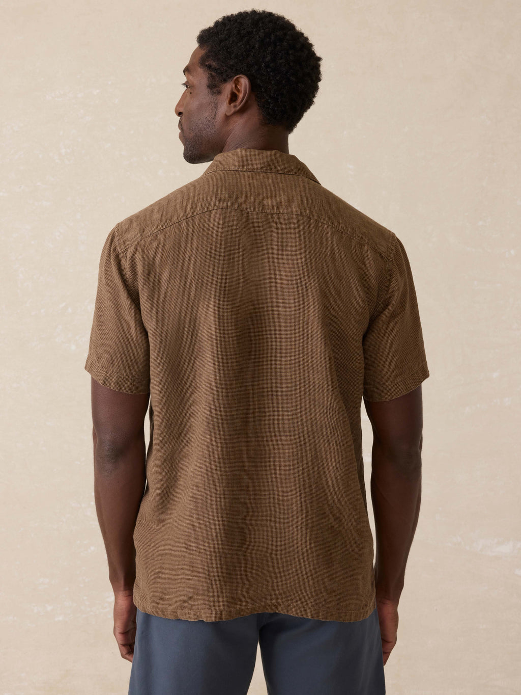 Short-Sleeve Reserve Basque Camp Shirt - Dark Oakwood Pincheck