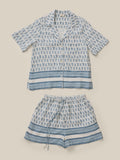 Pajama Short Set - Indigo Ikat