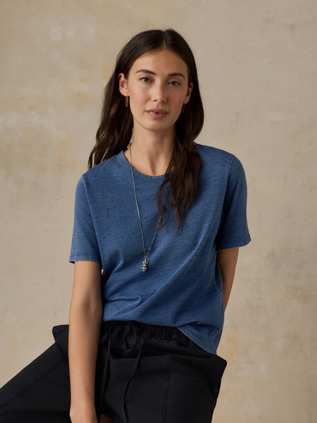 Sunwashed Regenerative Tee - Medium Indigo Wash