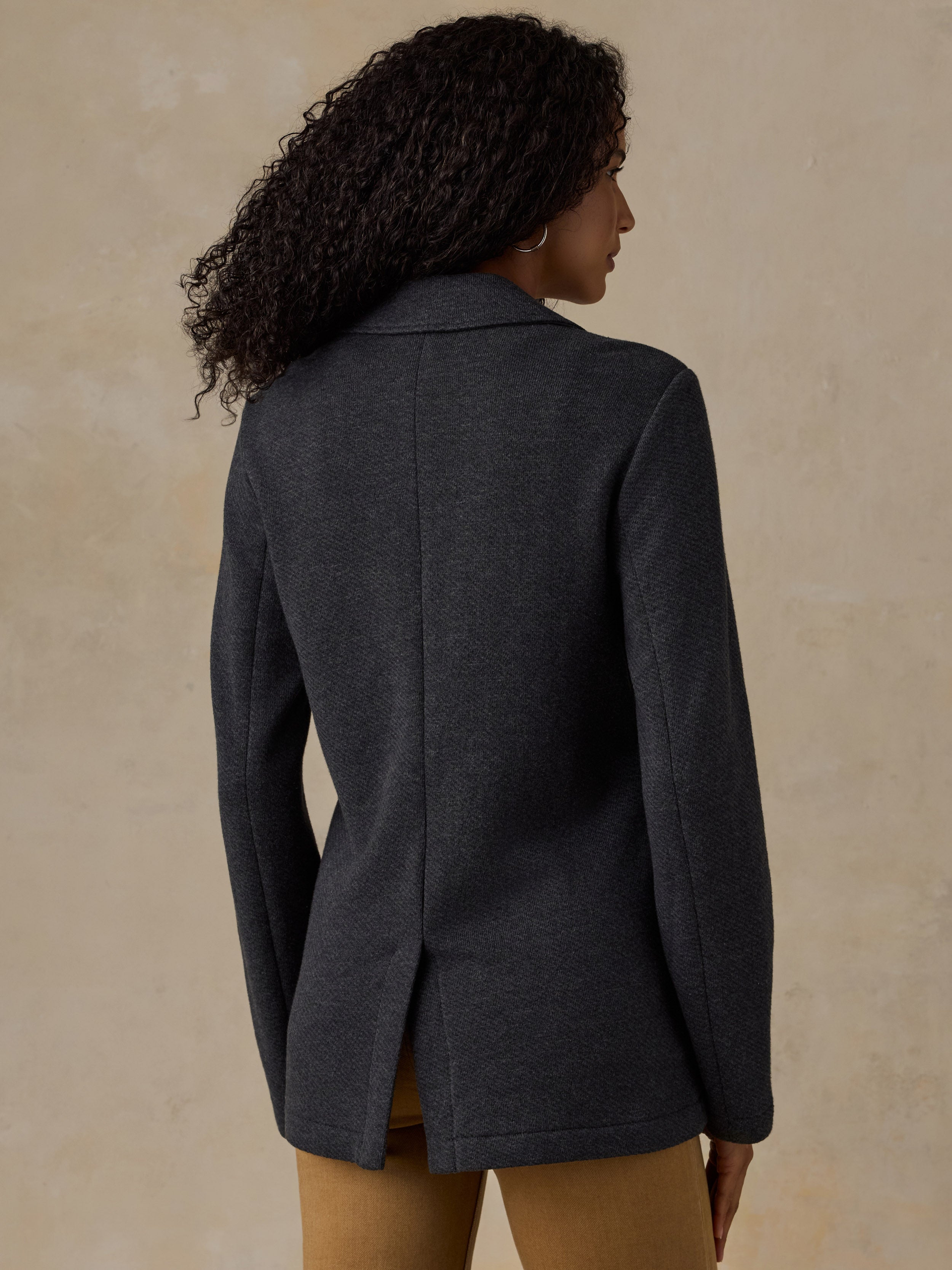 Inlet Knit Blazer - Black Sky Melange
