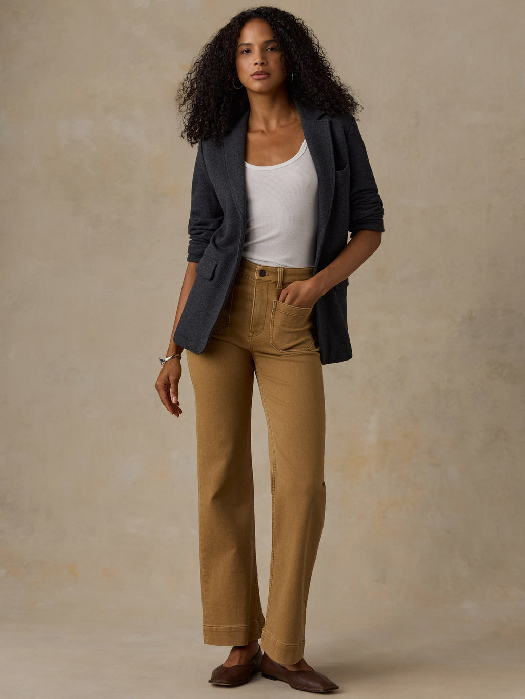 Inlet Knit Blazer - Black Sky Melange