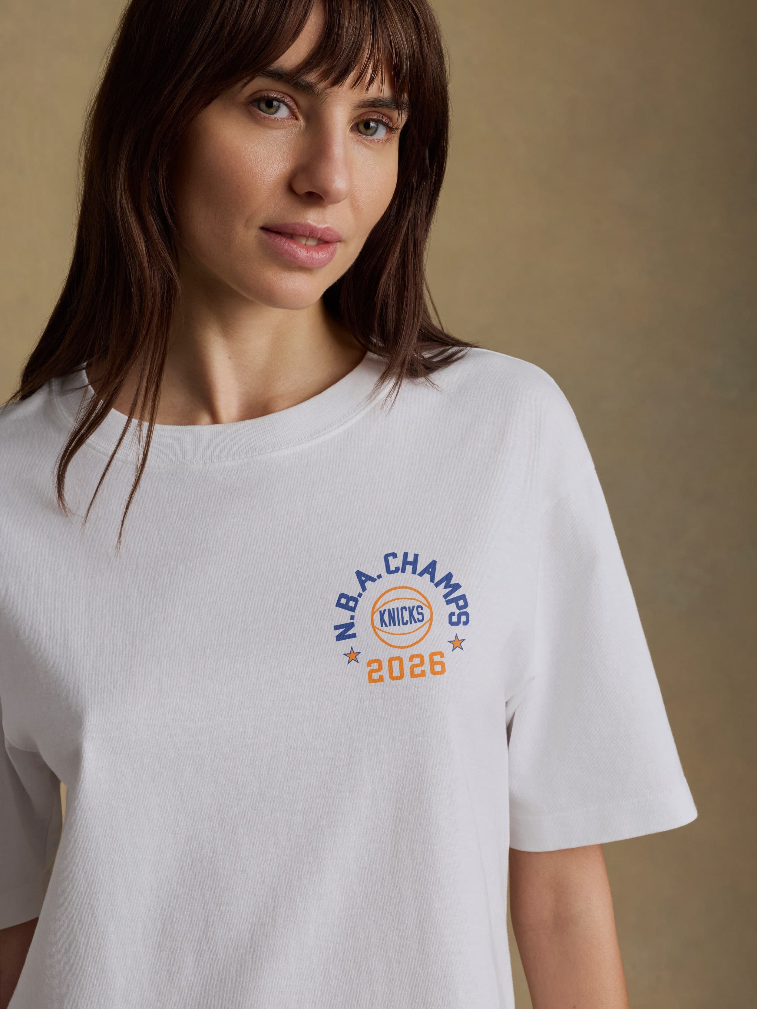 NY Knicks Recycled Cotton Vintage Tee - White