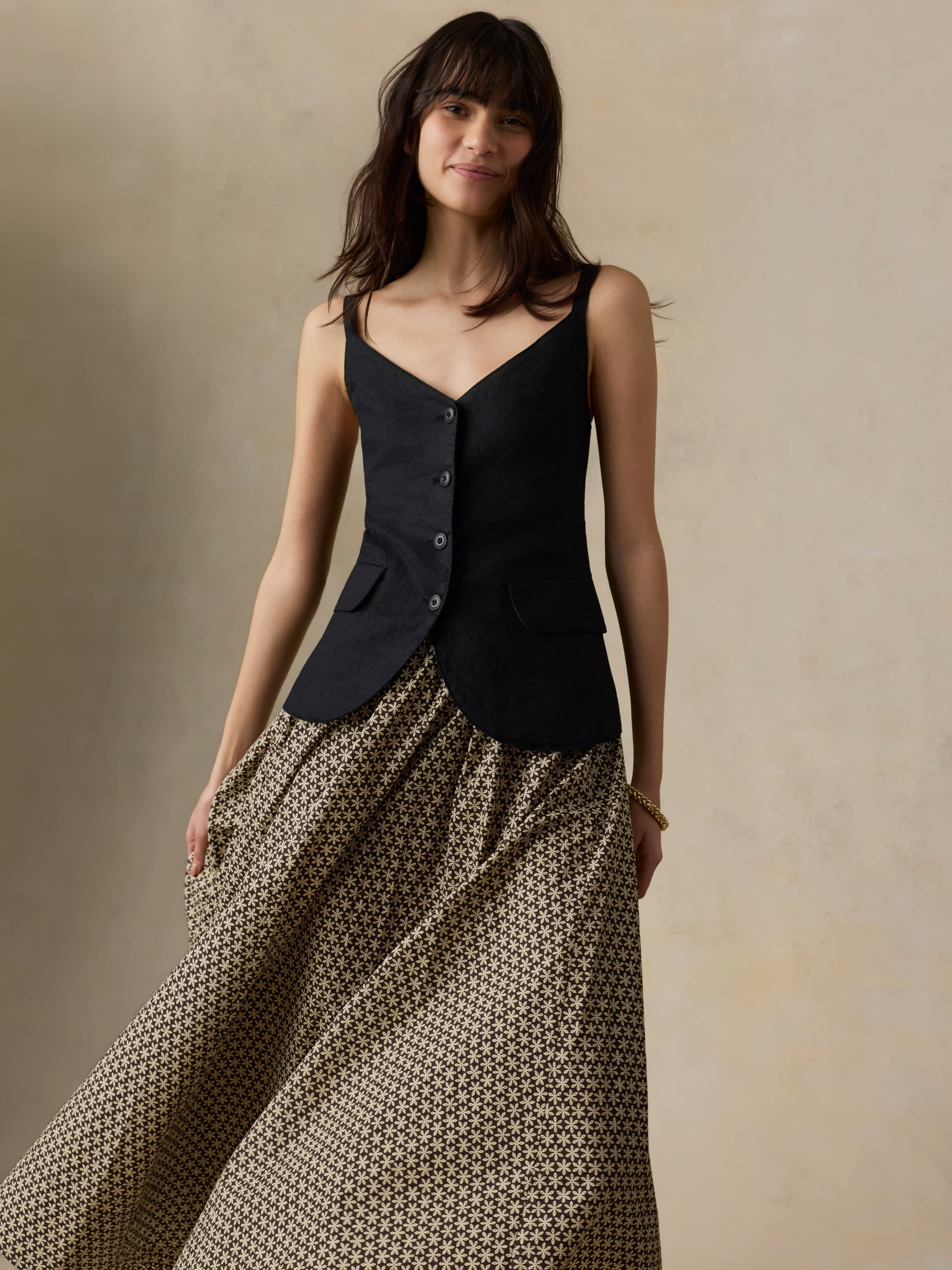 Sun Strider Linen Milo Vest - Black