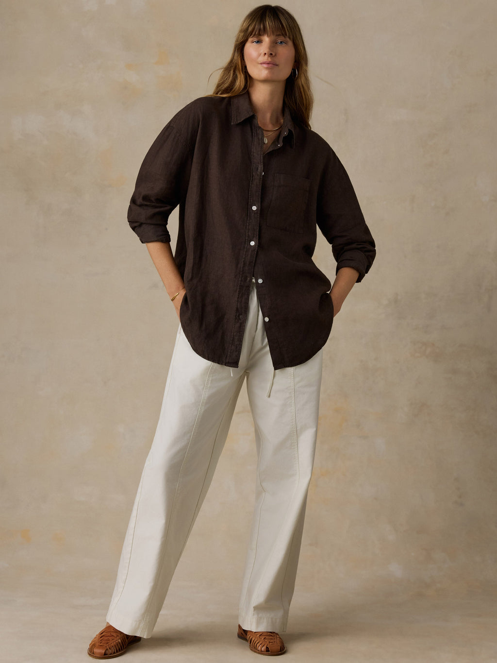 Laguna Linen Relaxed Shirt - Demitasse