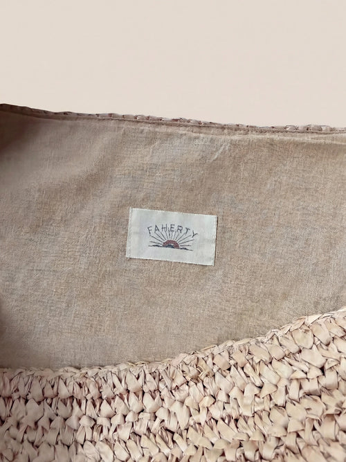 Straw Palm Beach Tote - Toasted Natural
