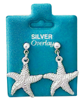 Made in USA Bumpy Starfish Drop Earrings Gold or Silver
