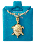 Made In USA Large Turtle Necklace Gold or Silver