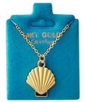 Made In USA Scallop Shell Necklace Gold or Silver