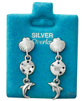 Made In USA Shell Sand Dollar Dolphin Dangles Gold Silver