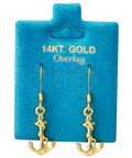 Made In USA Anchor Dangle Earrings Gold or Silver