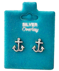 Made In USA Anchor Stud Earrings Gold or Silver