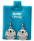 Made In USA Med. Sand Dollar Dangle Earrings Gold or Silver