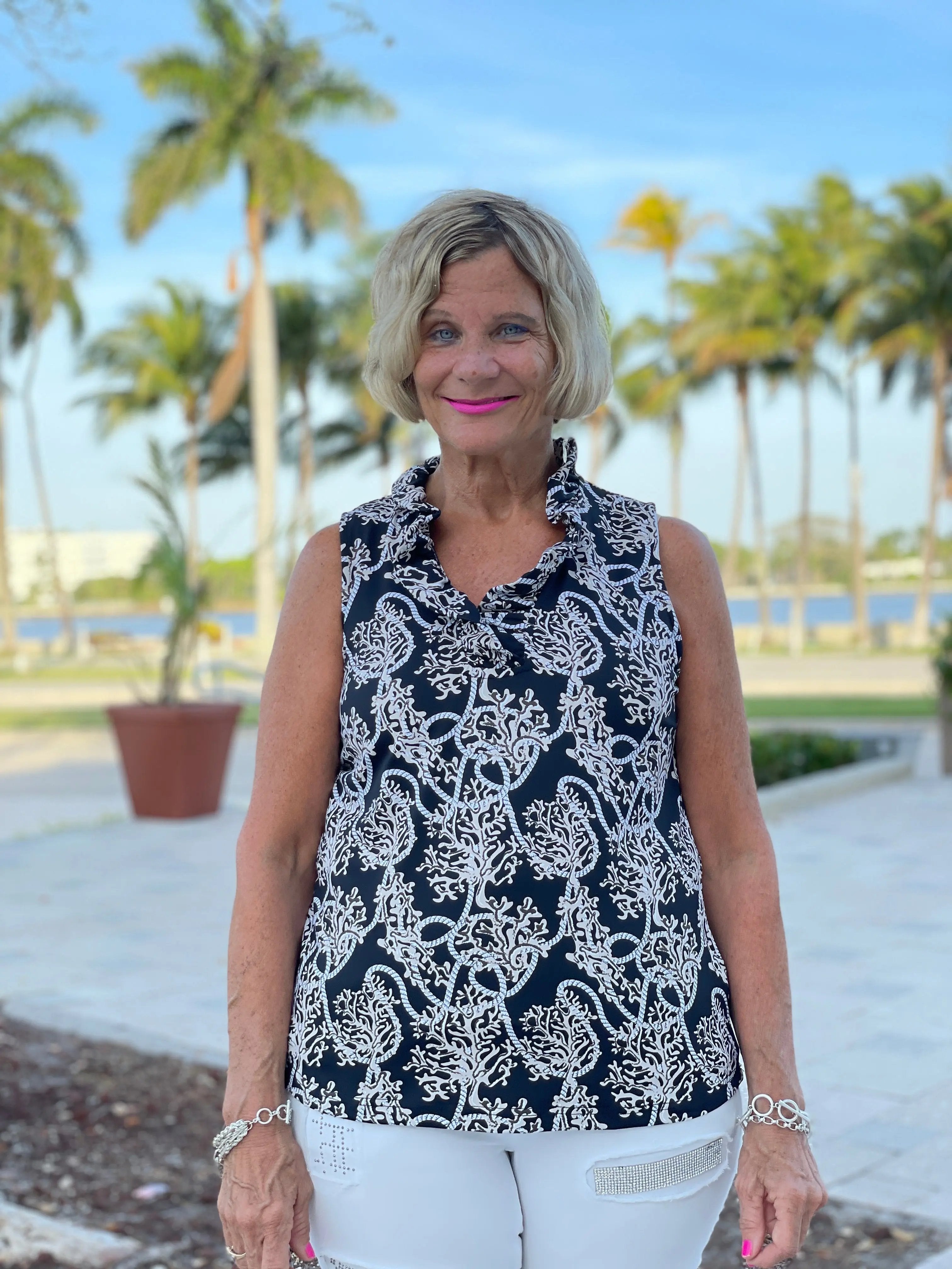 NAUTICAL LANE SLEEVELESS RUFFLE