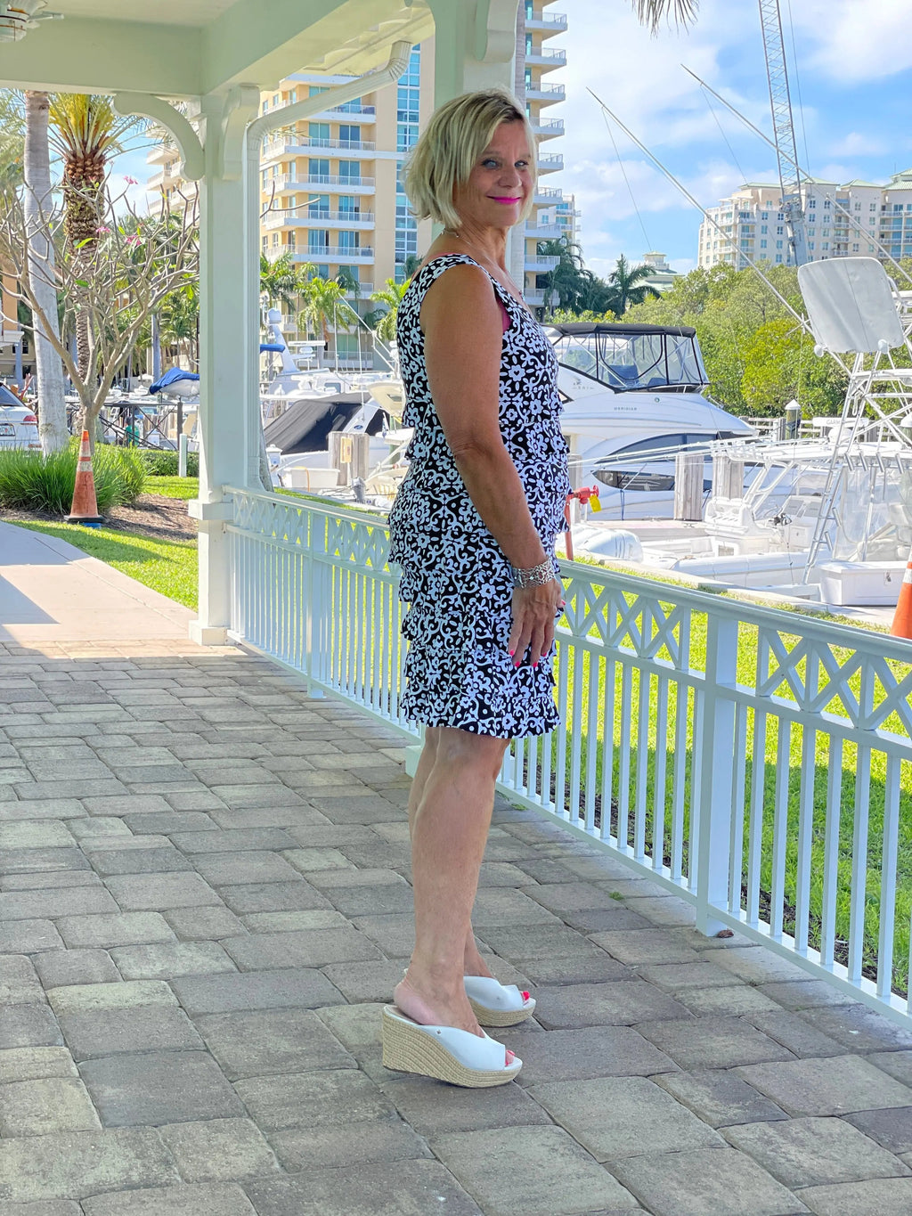 NAPLES DAY LAYERED RUFFLE DRESS