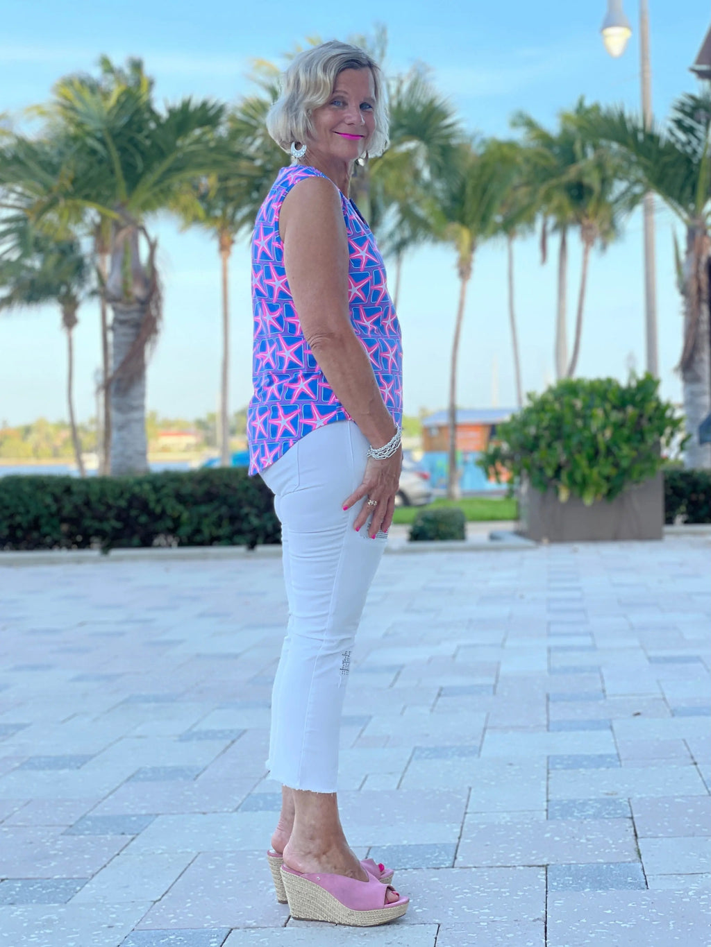 PINK STARFISH BEACH SLEEVELESS