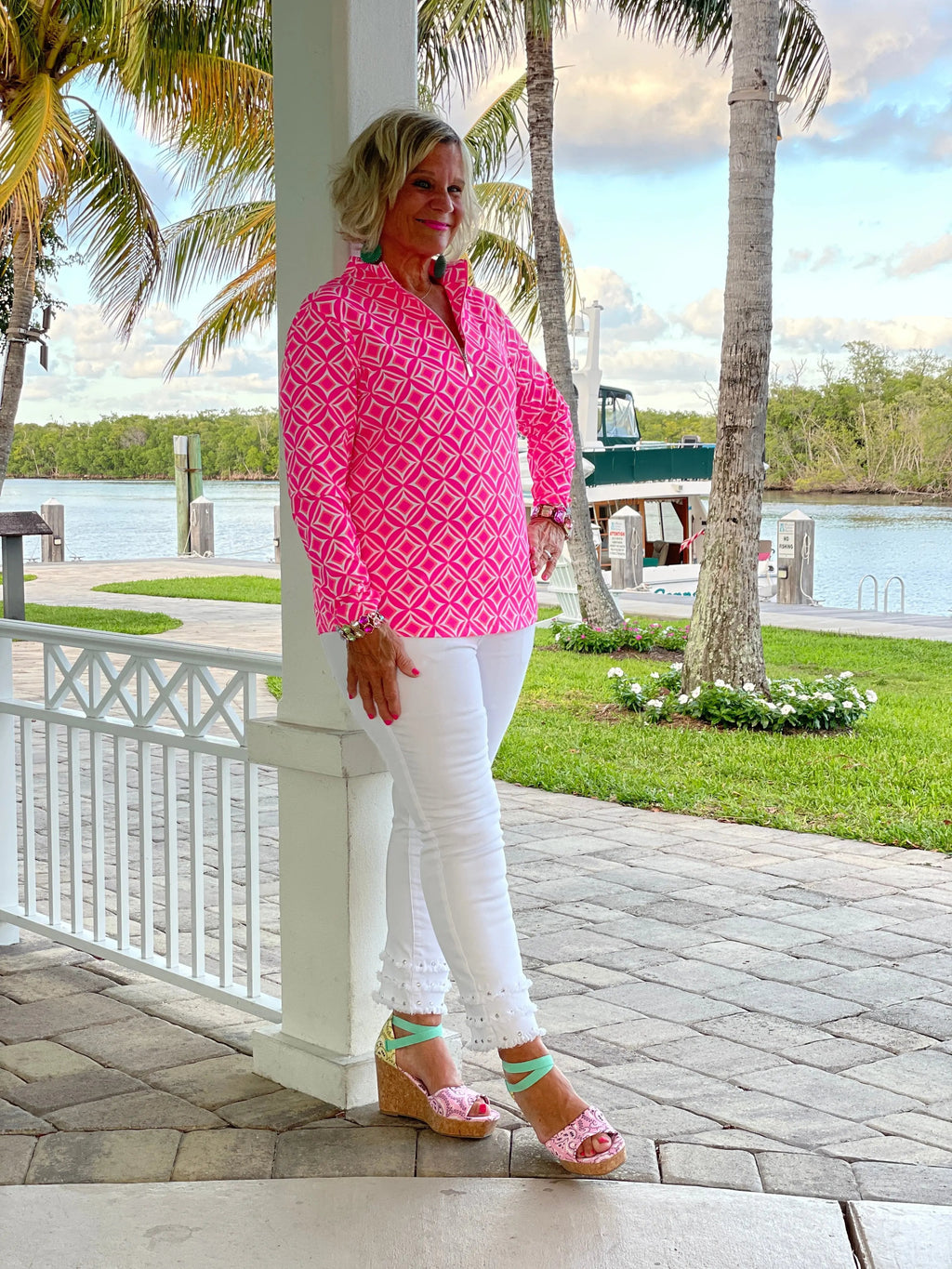 PINK DIAMONDS HALF ZIPPER