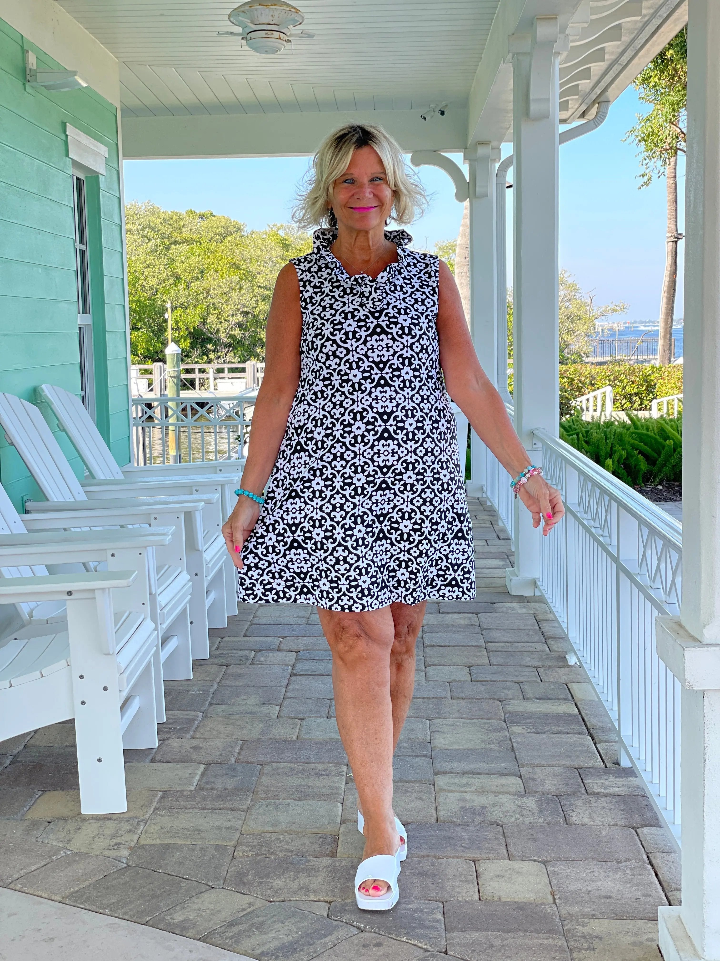 NAPLES DAY RUFFLE DRESS