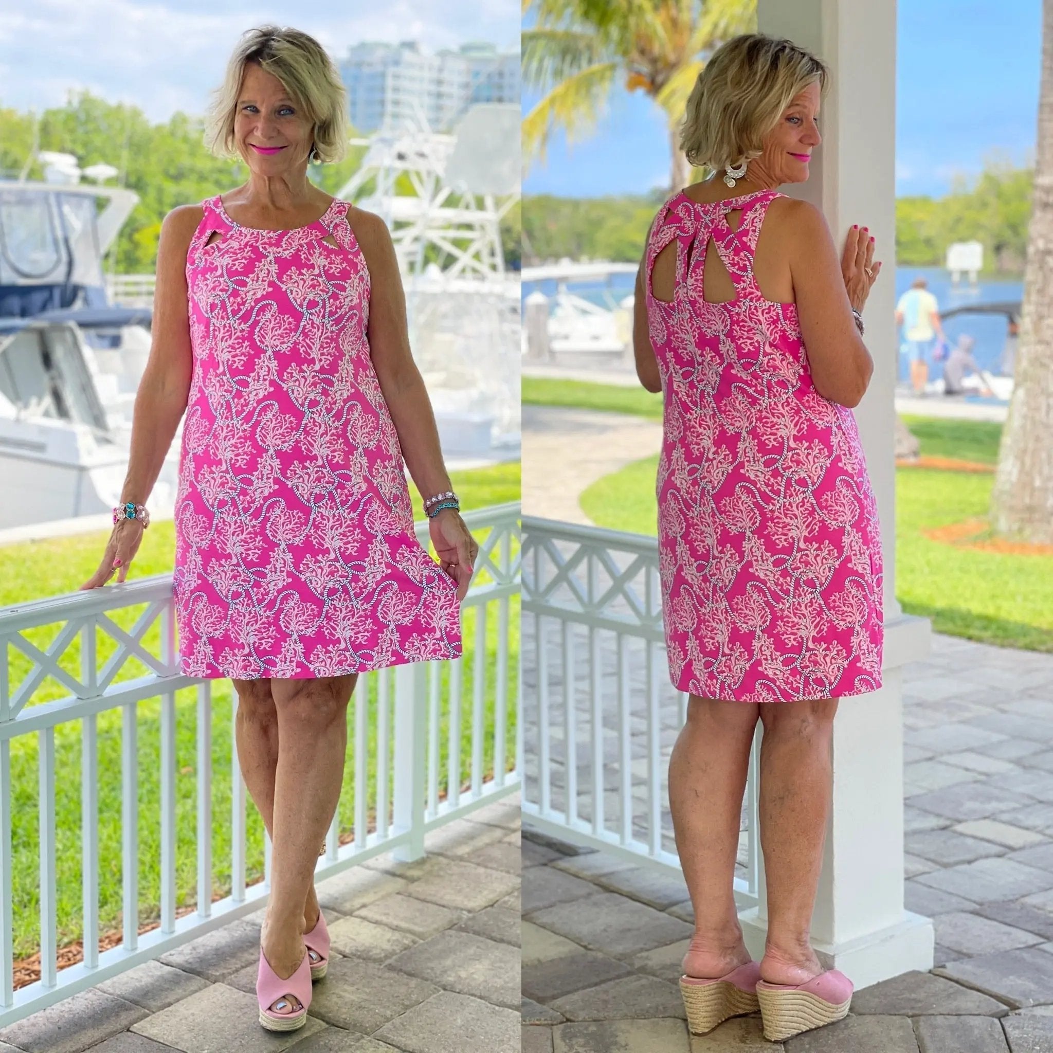 PINK LANE HALTER DRESS