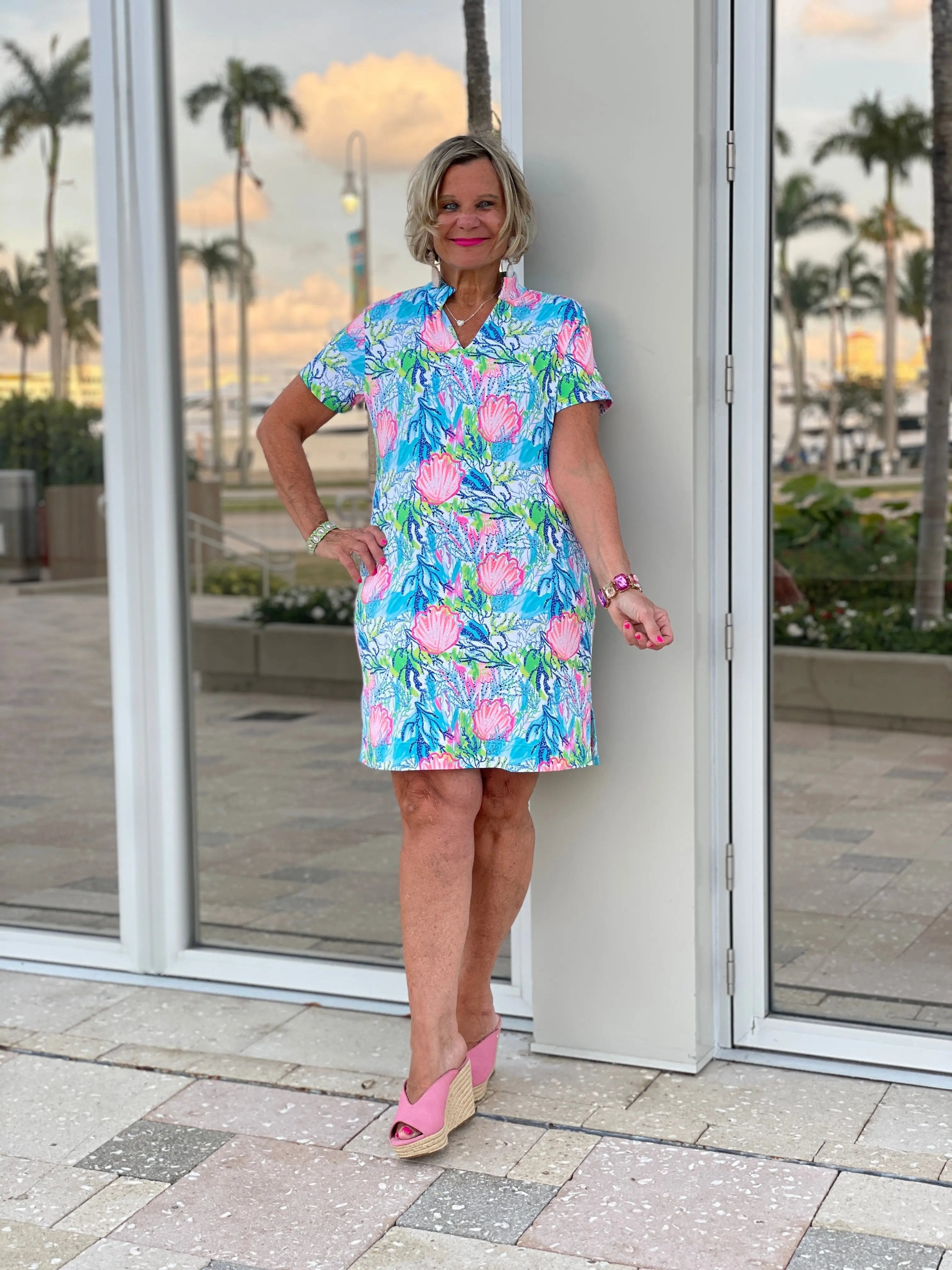 SEASHELL SHORT SLEEVE DRESS