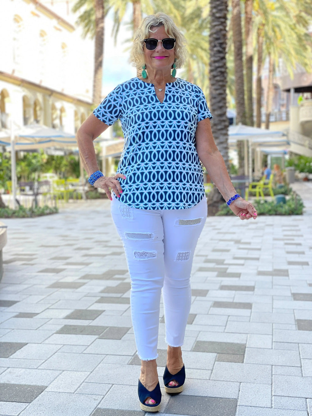 MELINA BLUE SHORT SLEEVE