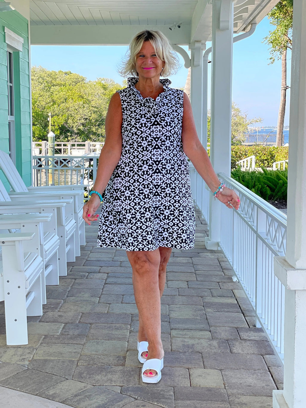 NAPLES DAY RUFFLE DRESS