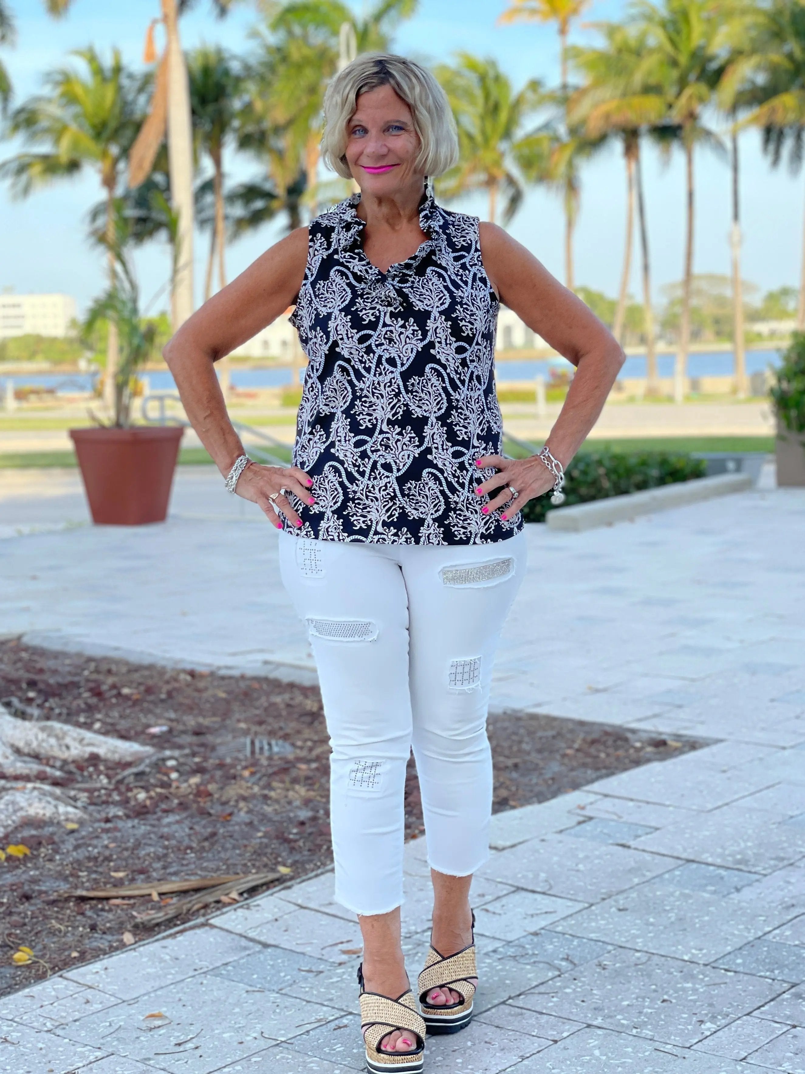 NAUTICAL LANE SLEEVELESS RUFFLE