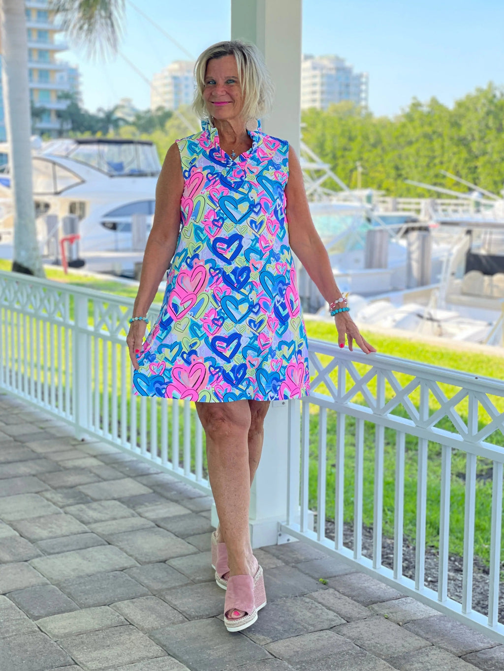 SECRET LOVE HEARTS RUFFLE DRESS
