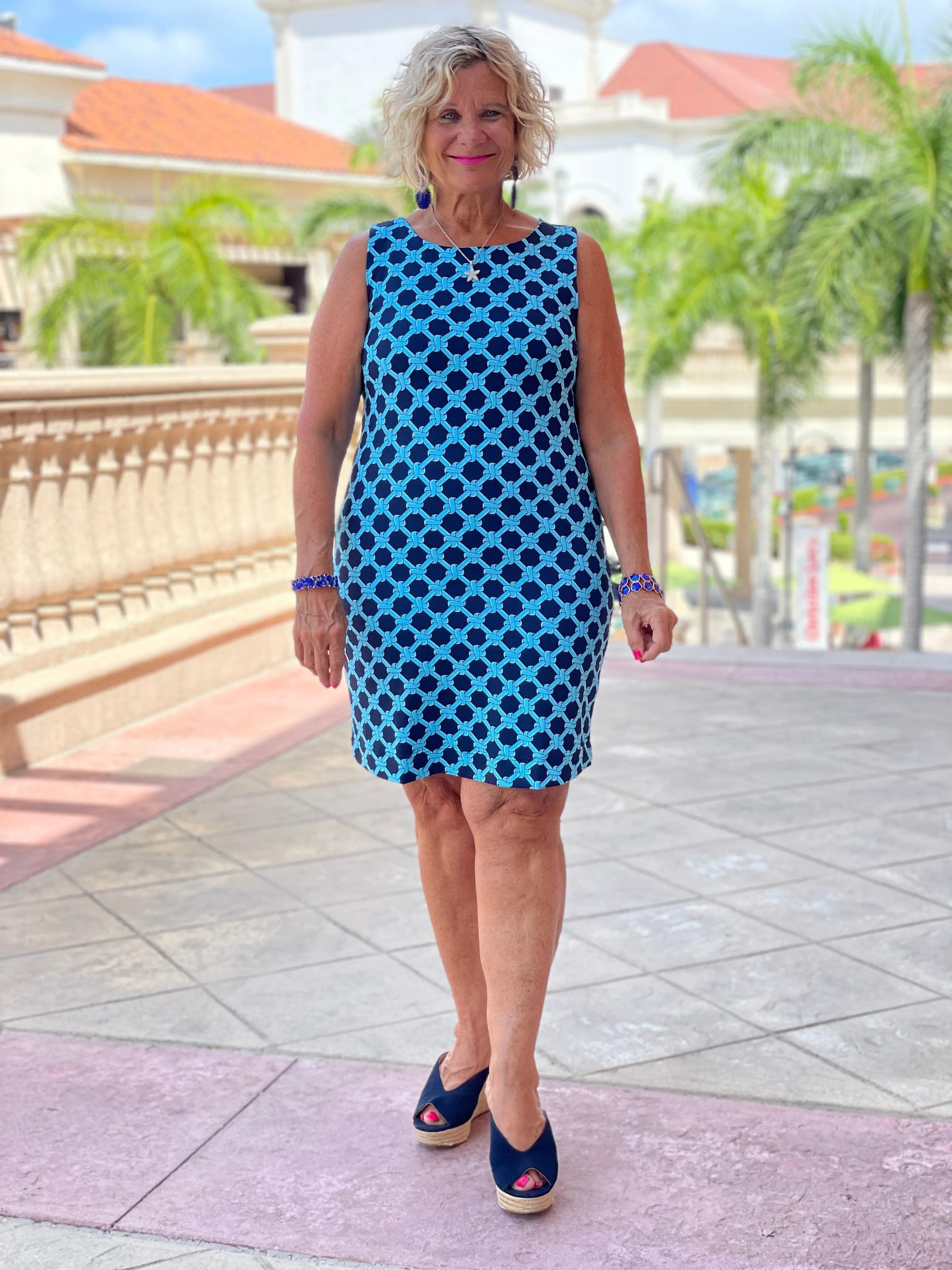 SEASIDE BLUE SHIFT DRESS