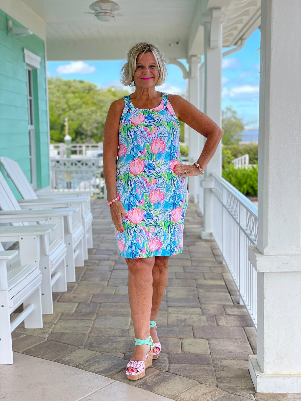 SEASHELL HALTER DRESS