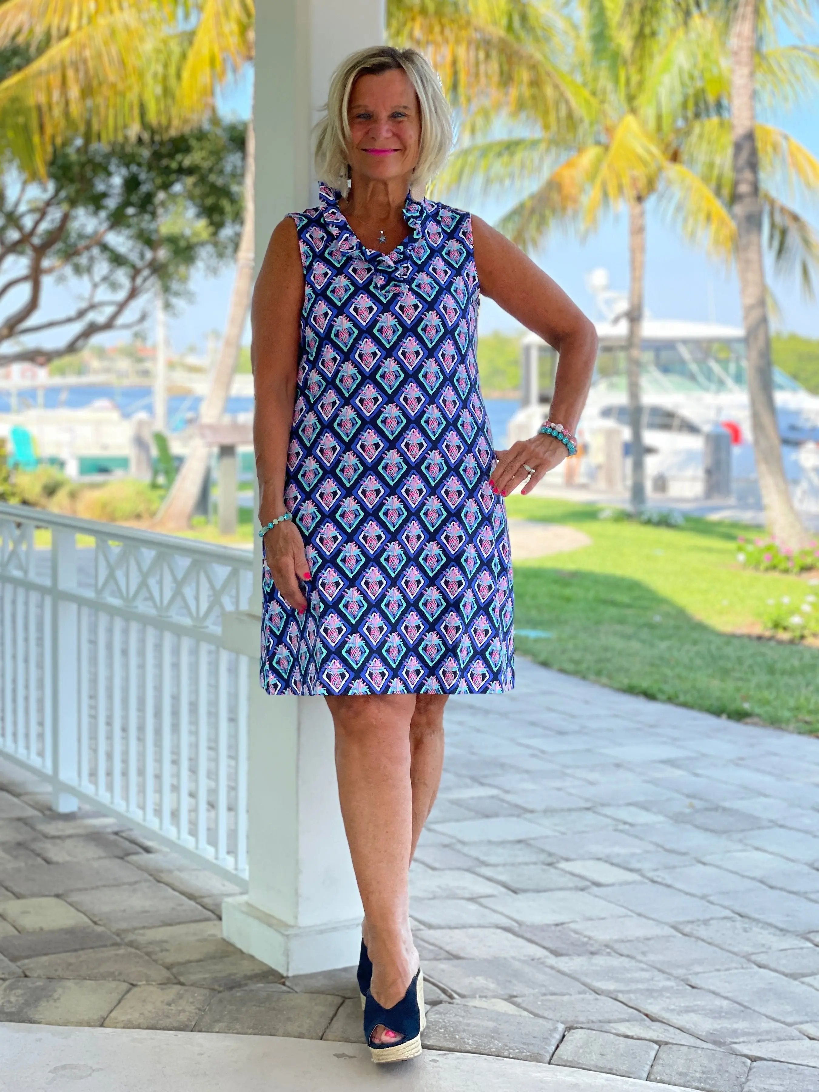 PINEAPPLE VACA RUFFLE DRESS