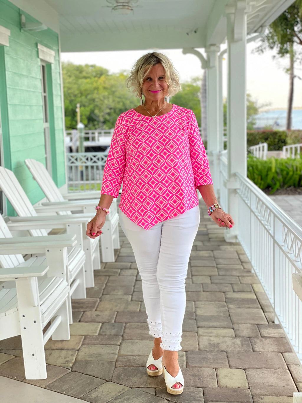PINK DIAMONDS ASYMMETRIC TOP