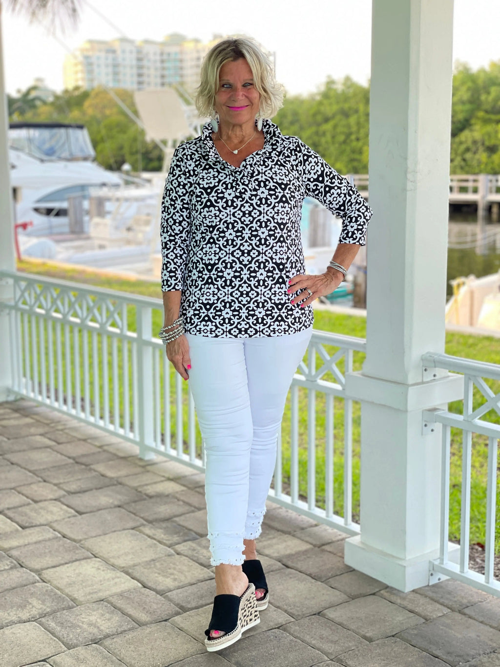 NAPLES DAY RUFFLE TOP