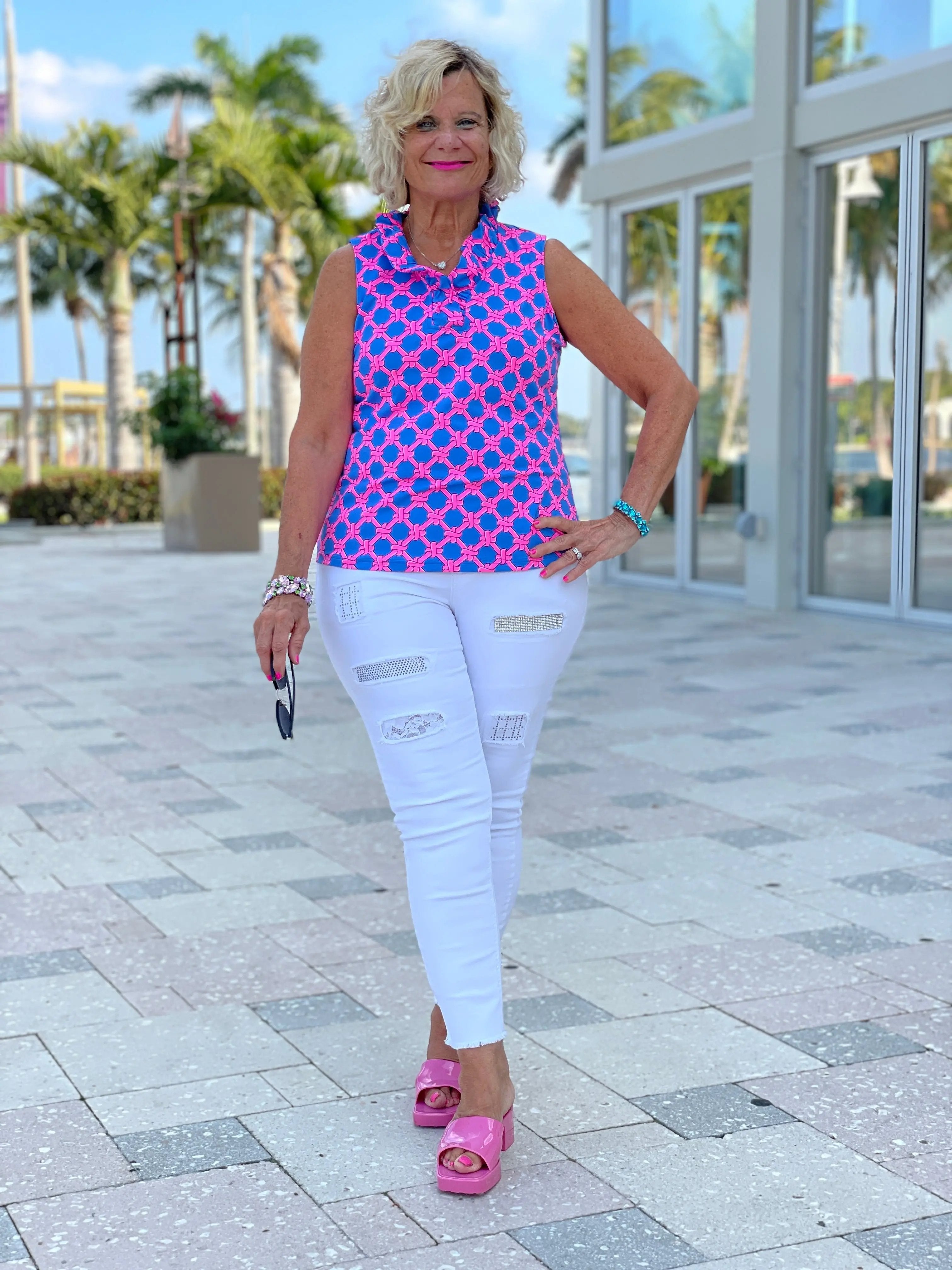 PINK SPADE SHORT SLEEVE TOP
