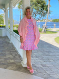 PALM TREE SIESTA HALTER RUFFLE DRESS