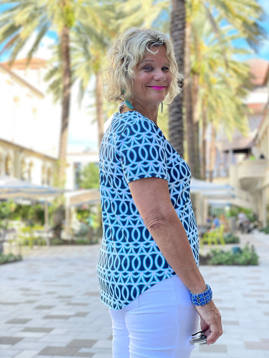 MELINA BLUE SHORT SLEEVE