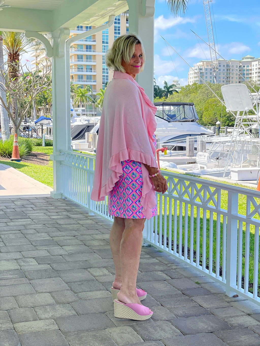 PALM TREE SIESTA KEYHOLE DRESS