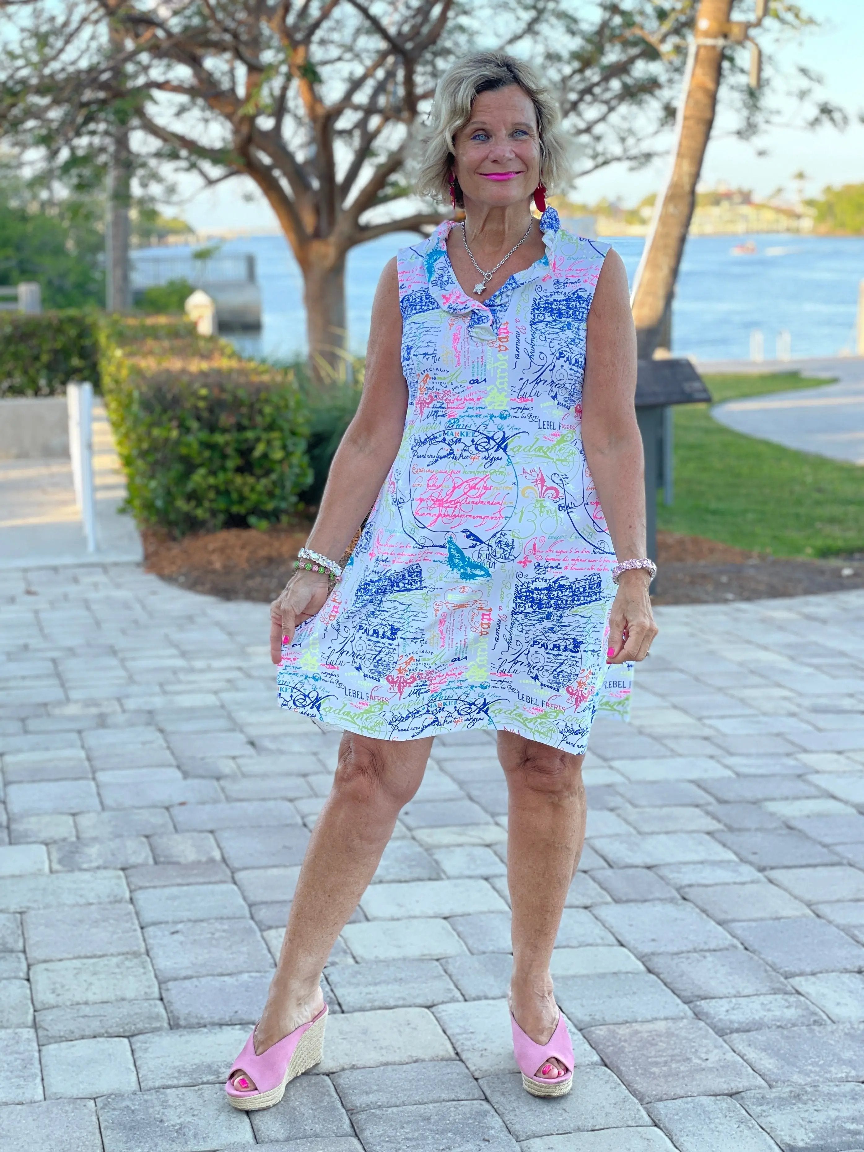 POST CARDS OF LOVE RUFFLE DRESS