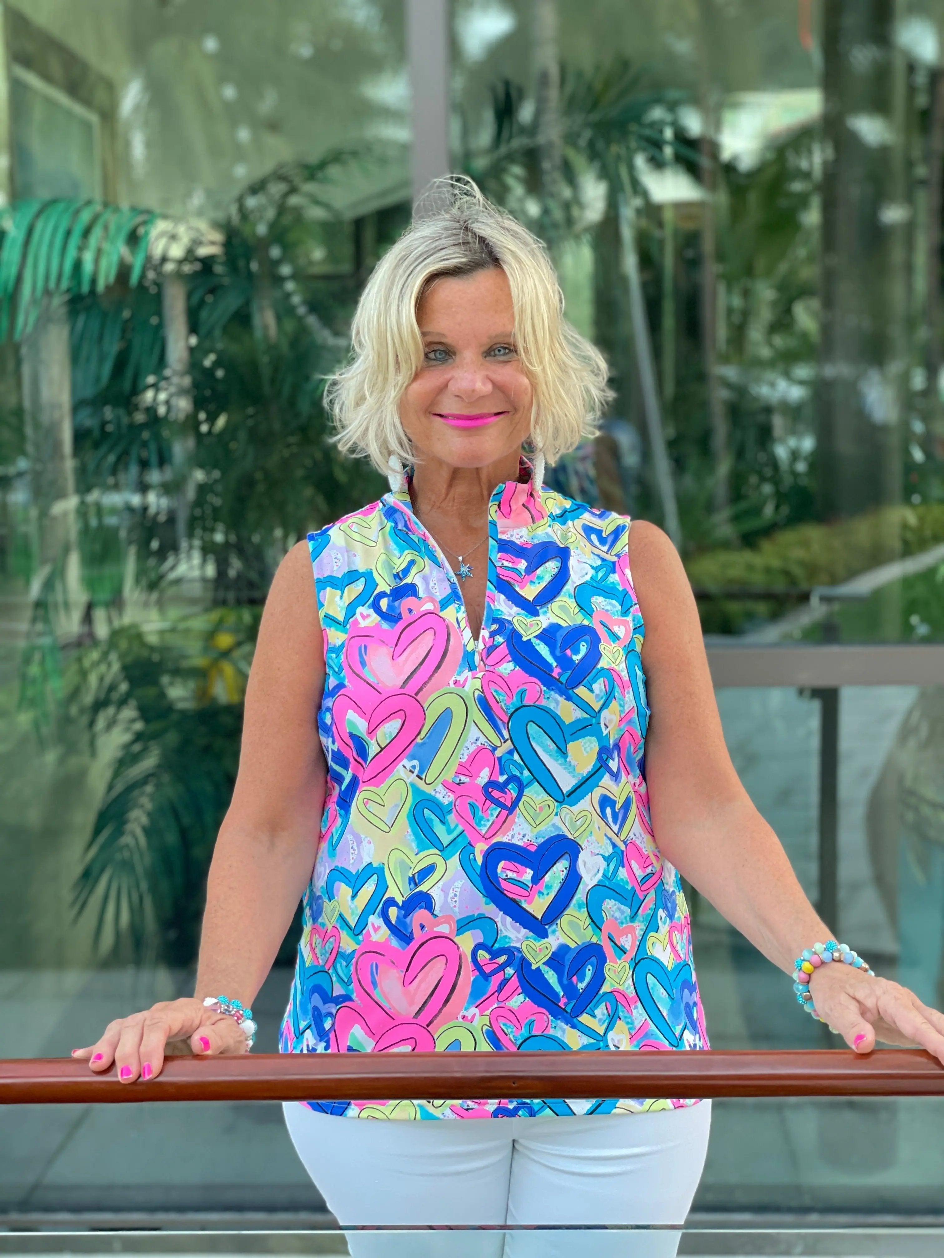 SECRET LOVE HEARTS SLEEVELESS ZIPPER