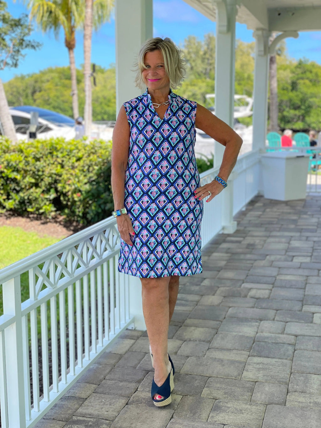 PINEAPPLE VACA COLLAR DRESS